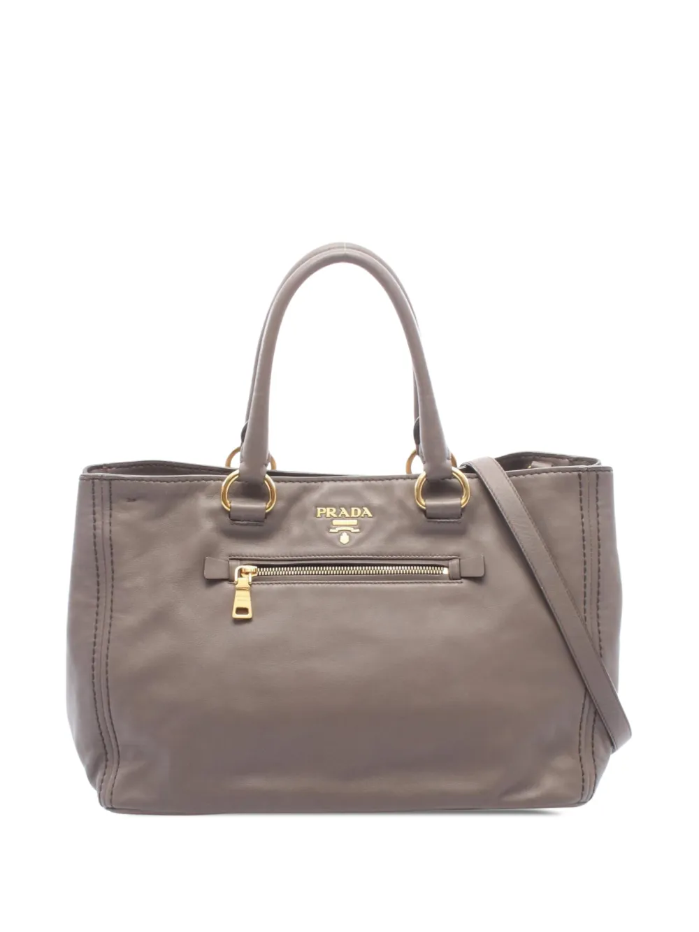 Prada Pre-Owned 2010-2026 Soft Calf satchel - Toni neutri