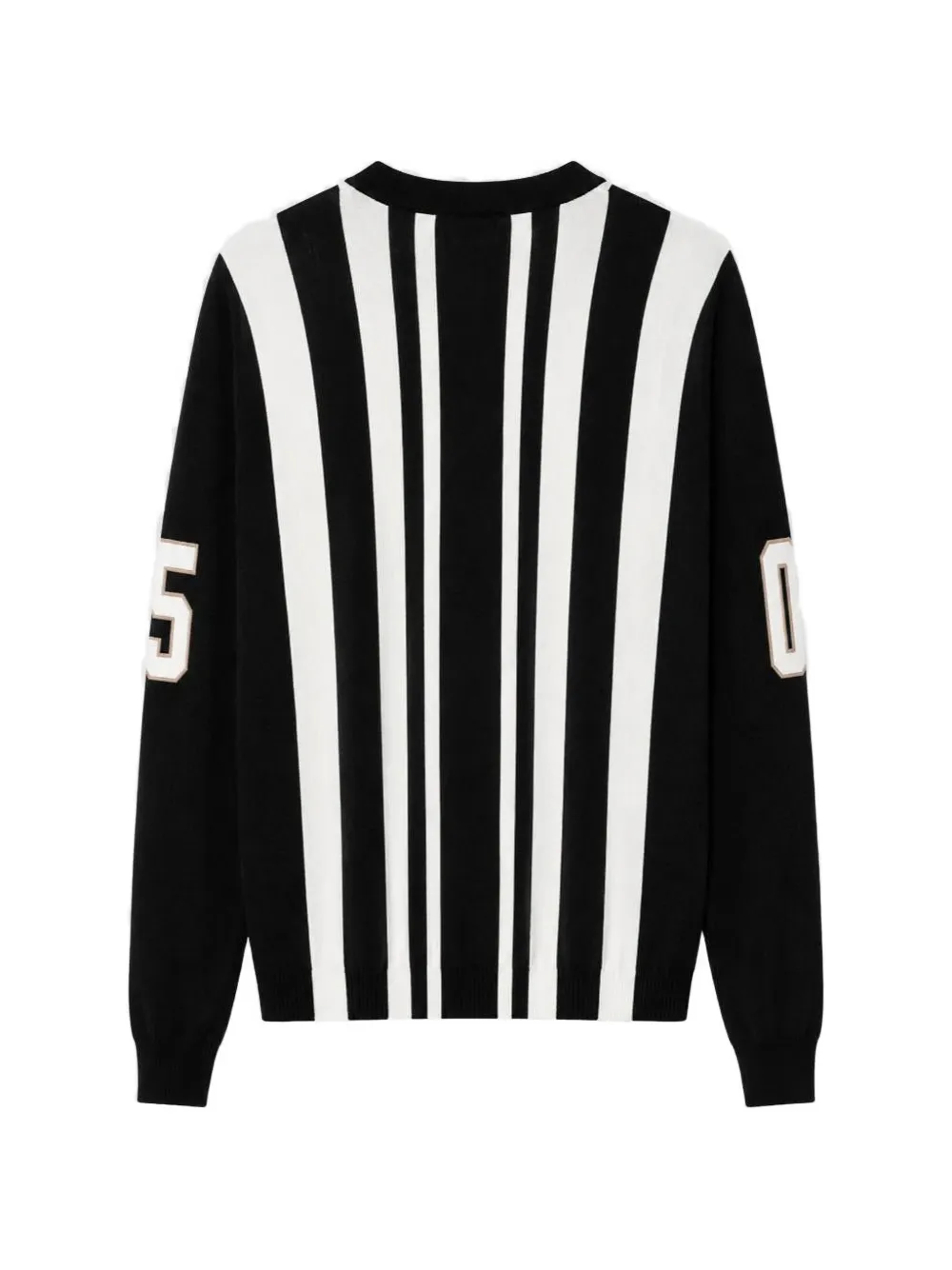 Moschino striped number-patch sweater Zwart