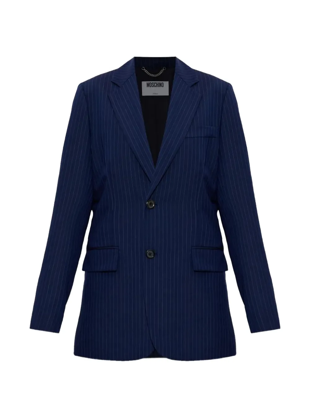 Moschino pinstripe-pattern wool jacket - Blue