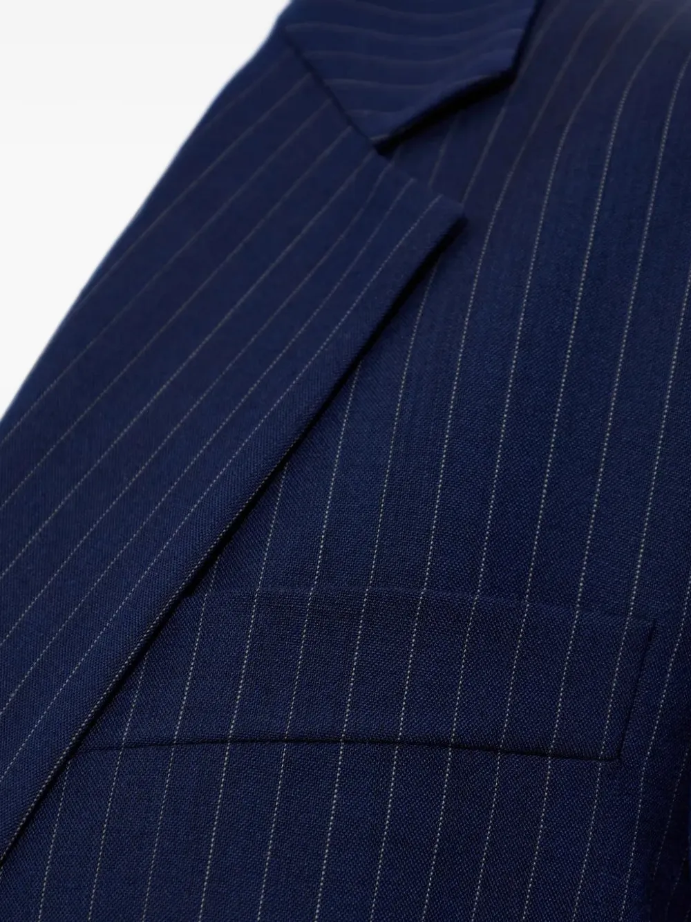 Moschino pinstripe-pattern wool jacket Blauw