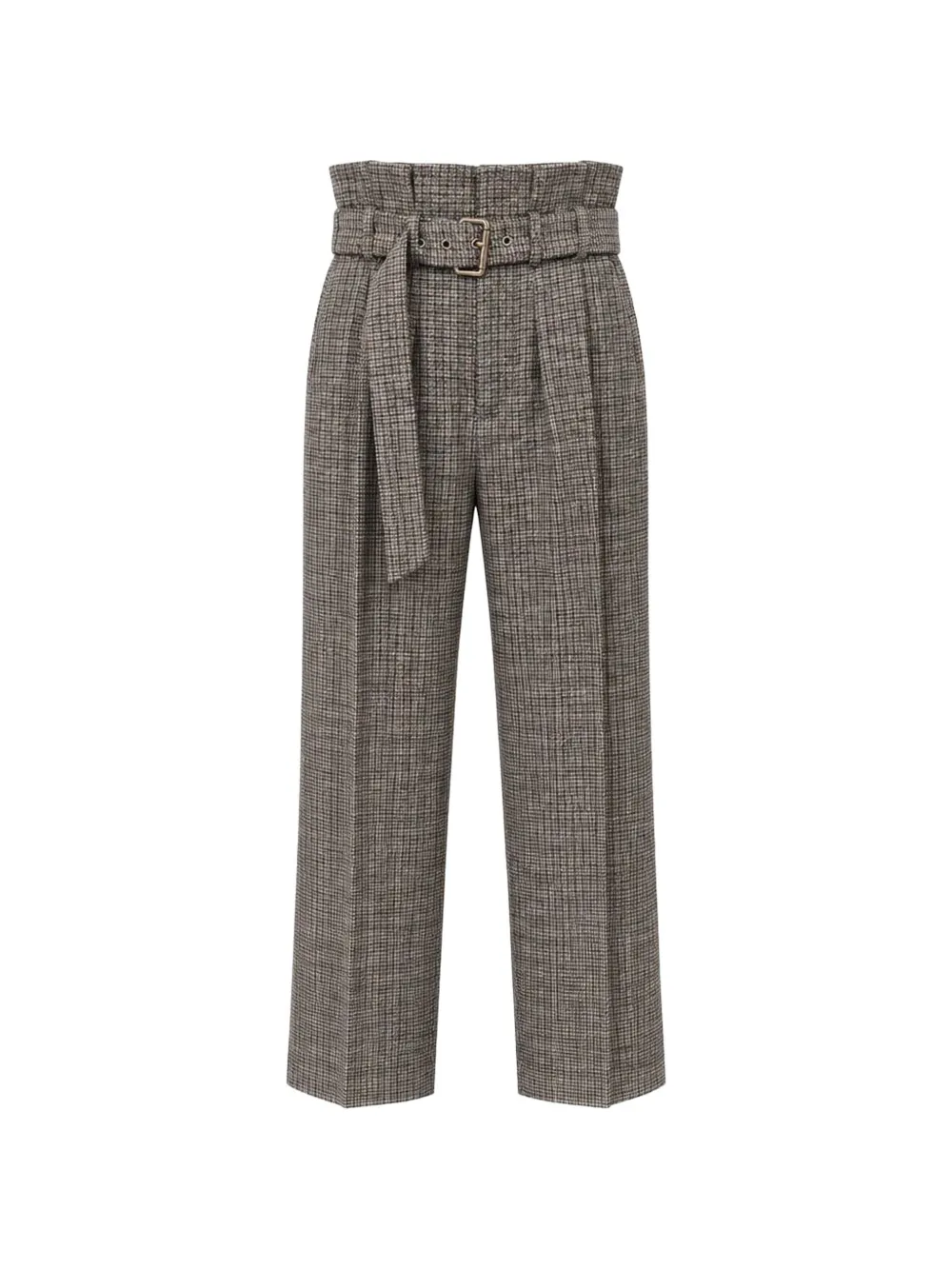 Etro Houndstooth Wool Trousers In Gray