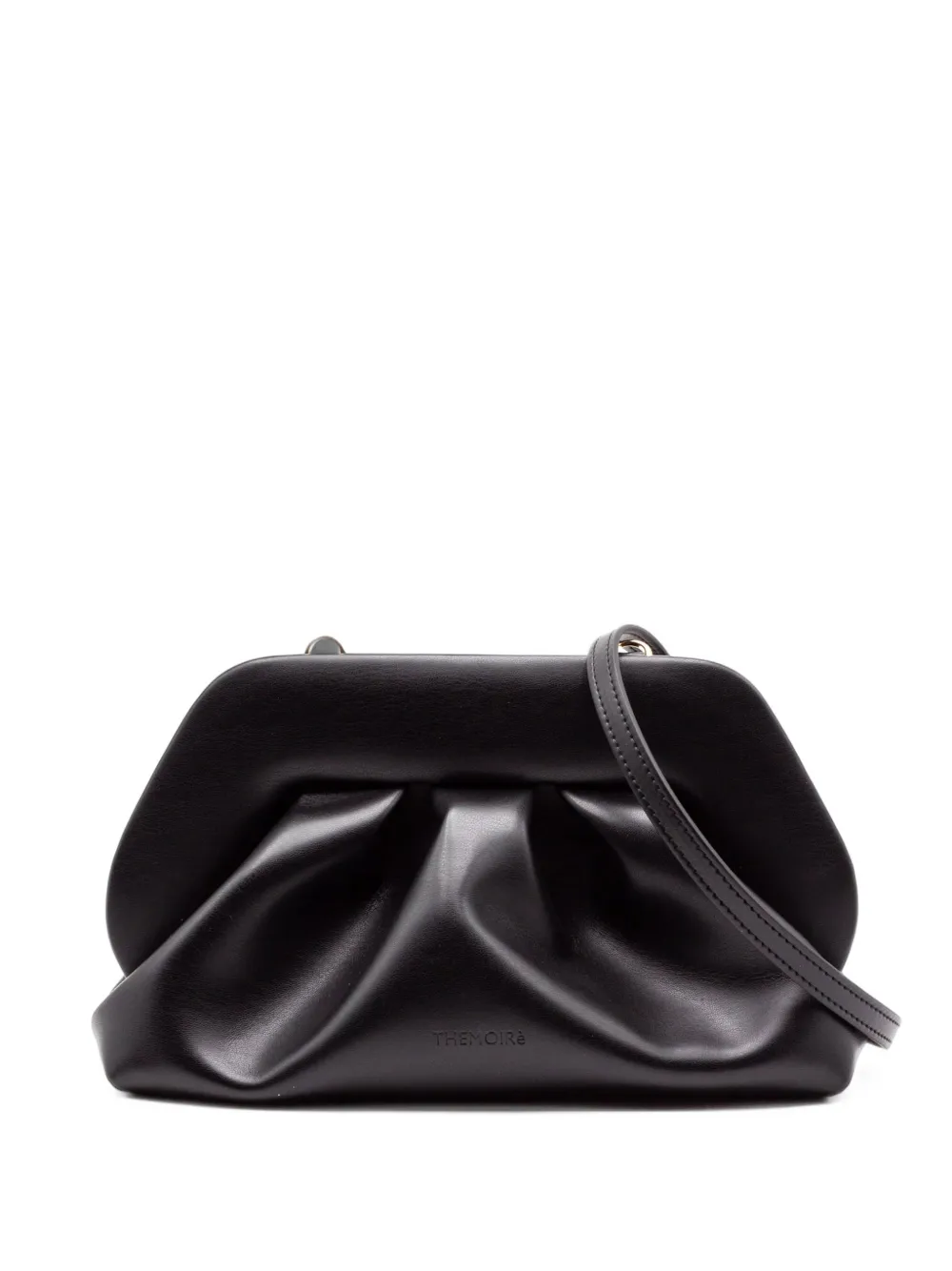 Themoirè magnetic-fastening clutch bag - Nero