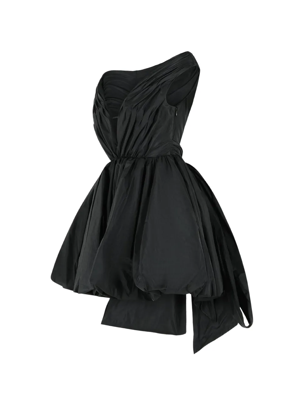 Blumarine ruffled balloon-hem asymmetric dress Zwart