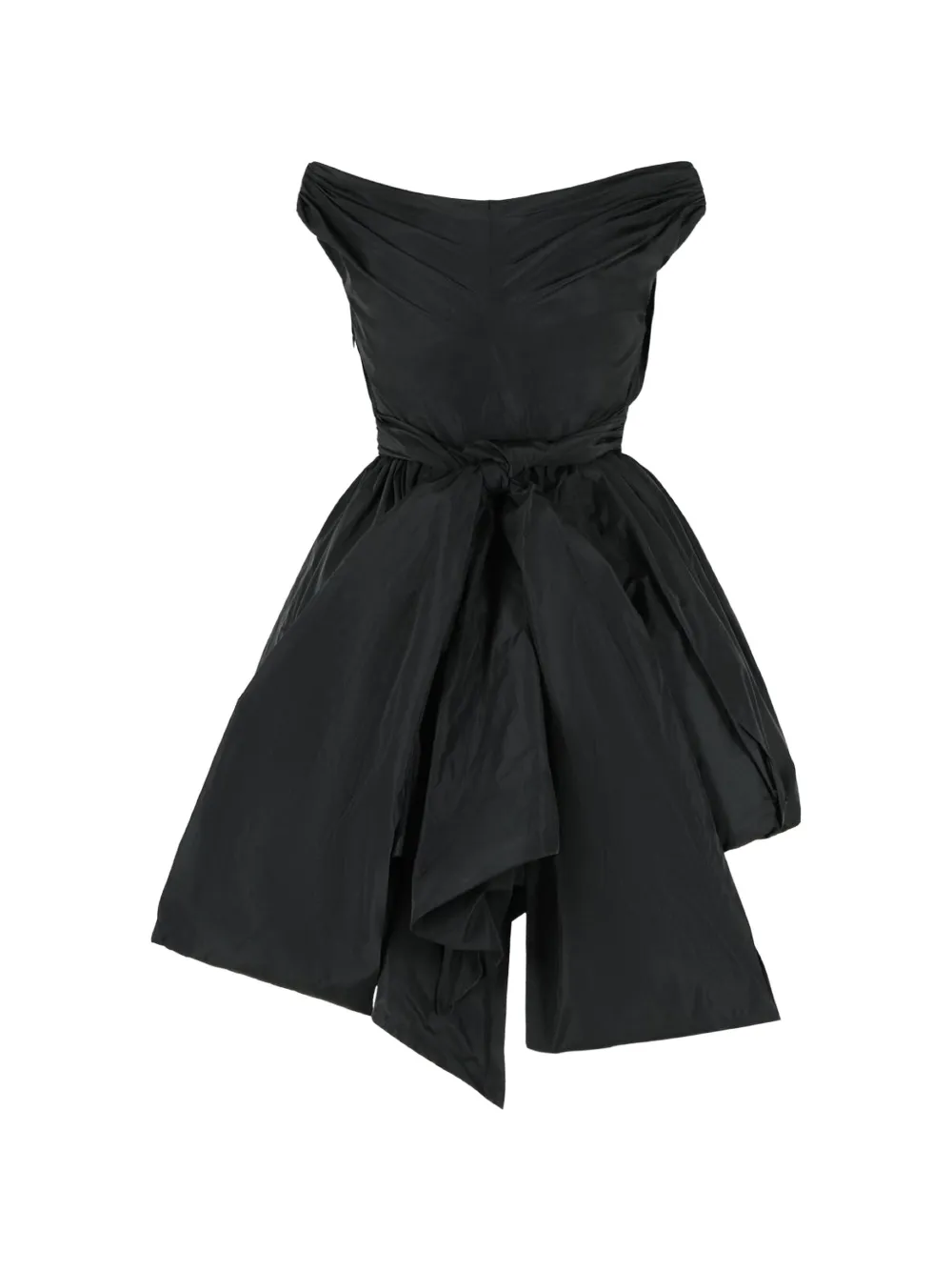 Blumarine ruffled balloon-hem asymmetric dress Zwart