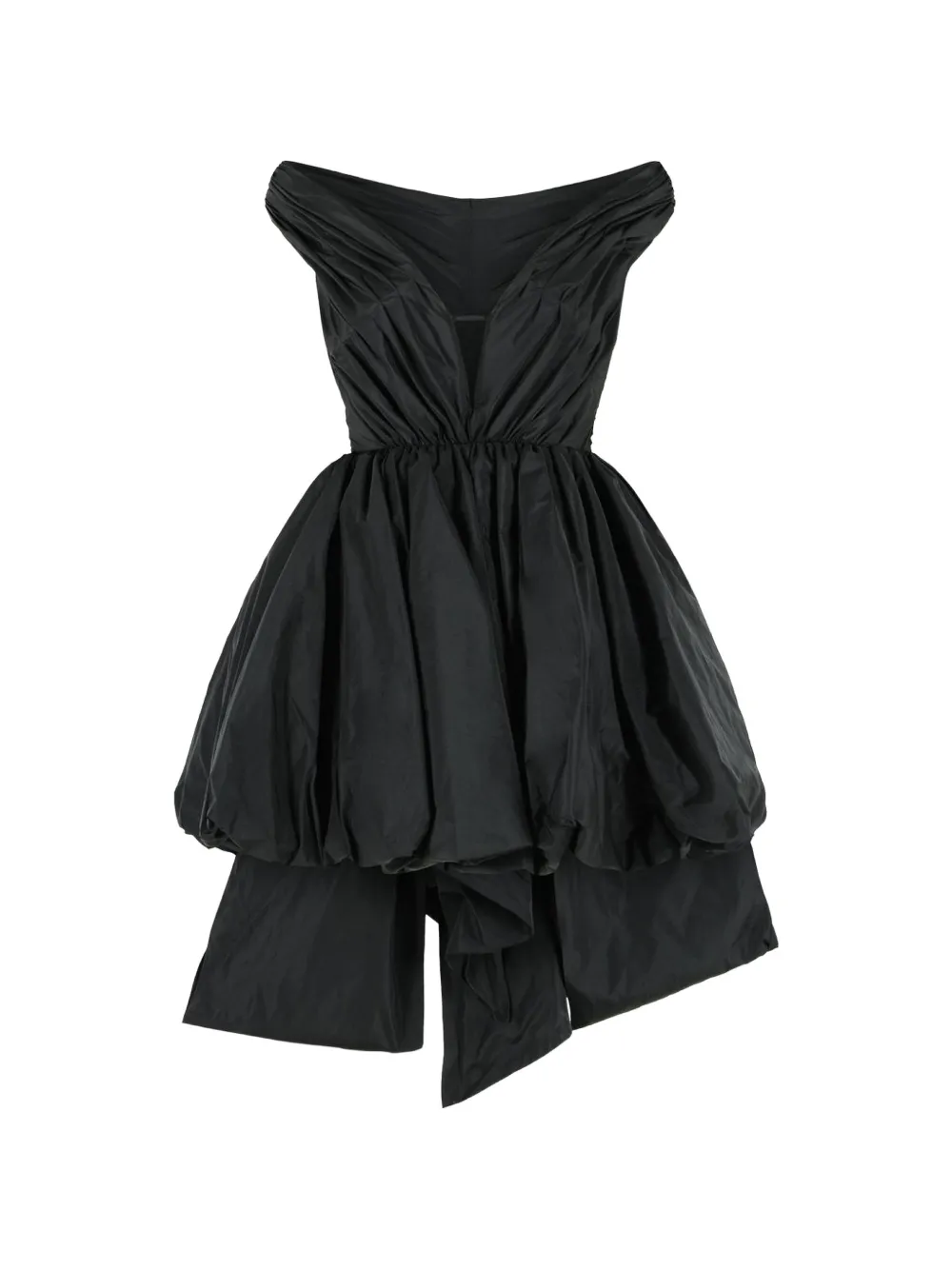 Blumarine ruffled balloon-hem asymmetric dress Zwart