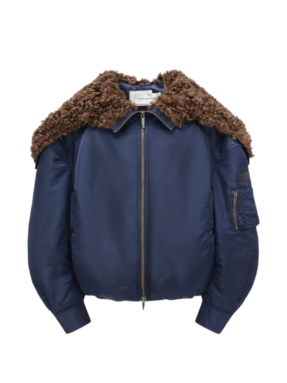 Feng Chen Wang faux-fur collar padded jacket Blauw