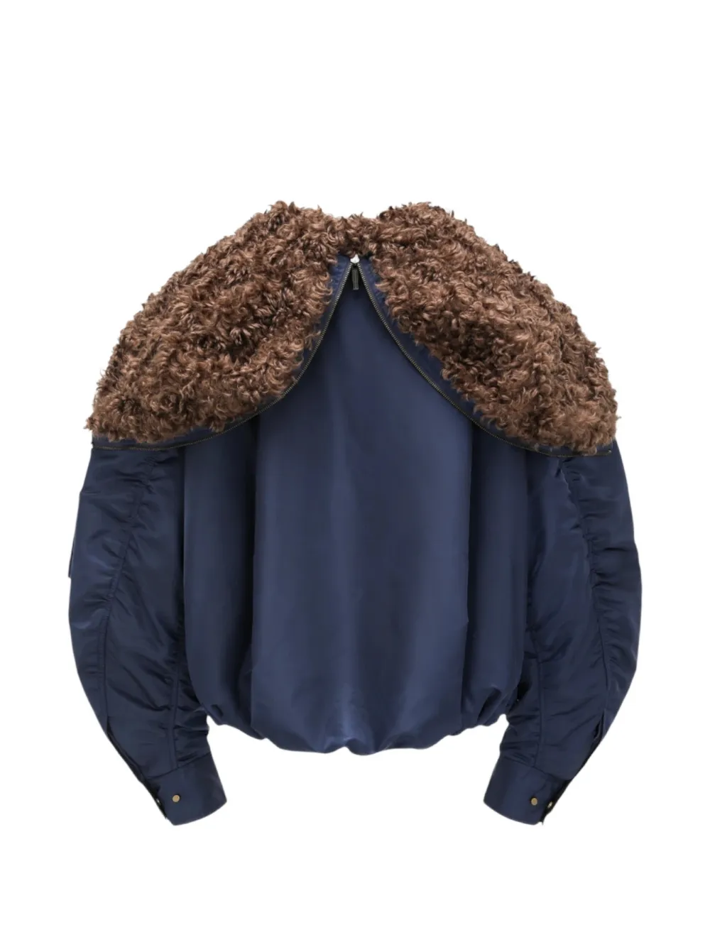 Feng Chen Wang faux-fur collar padded jacket Blauw