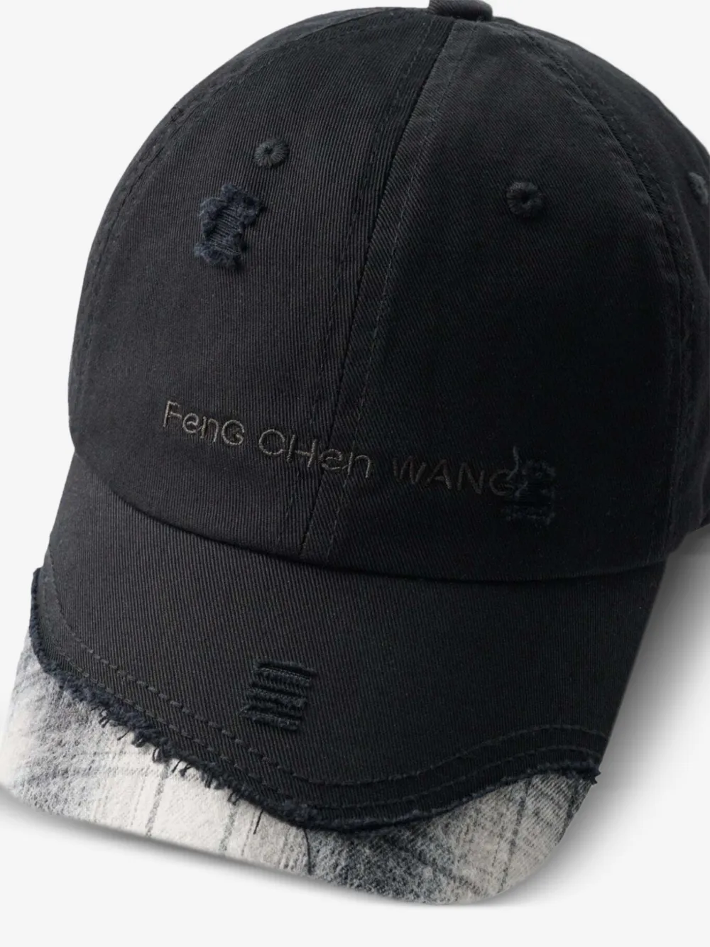 Feng Chen Wang 체크 패널 디스트로이드 야구 모자