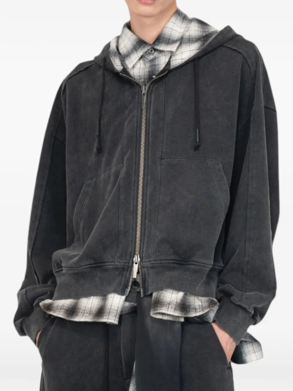 Feng Chen Wang zip-up hoodie Zwart