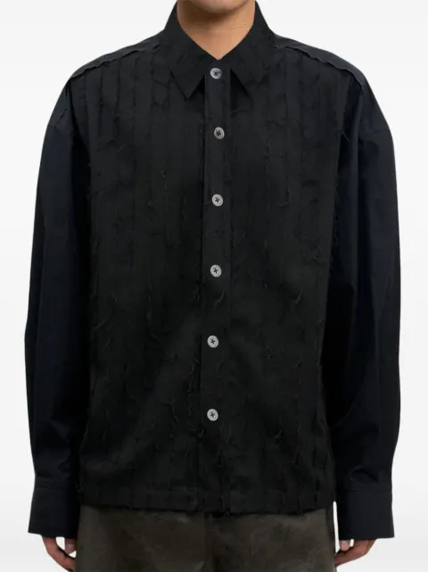Feng Chen Wang Ausgefranstes Patchwork-Hemd
