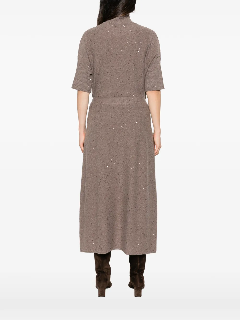 Antonelli sequin-embellished knitted skirt Bruin
