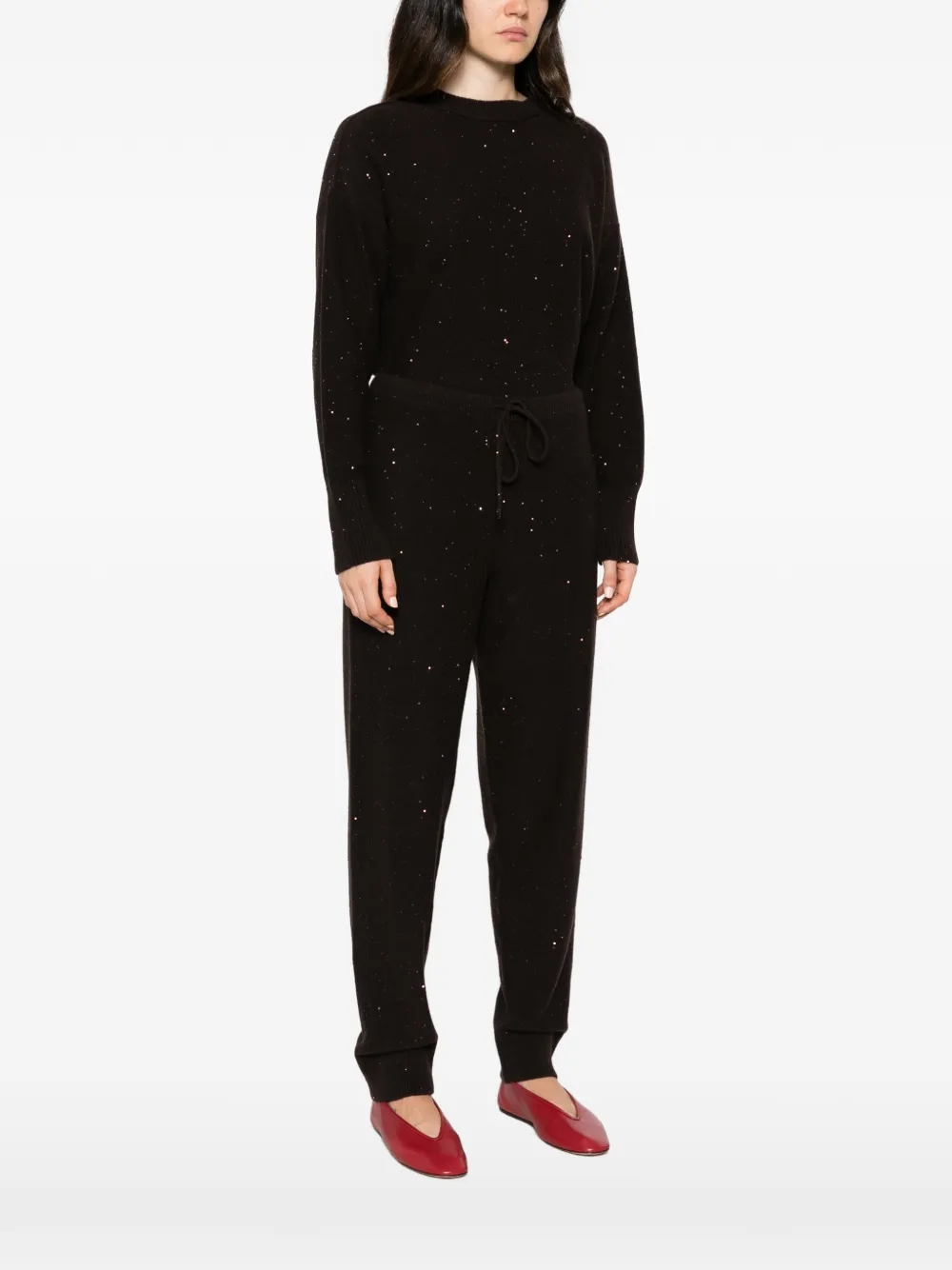 Antonelli Broek met pailletten Bruin