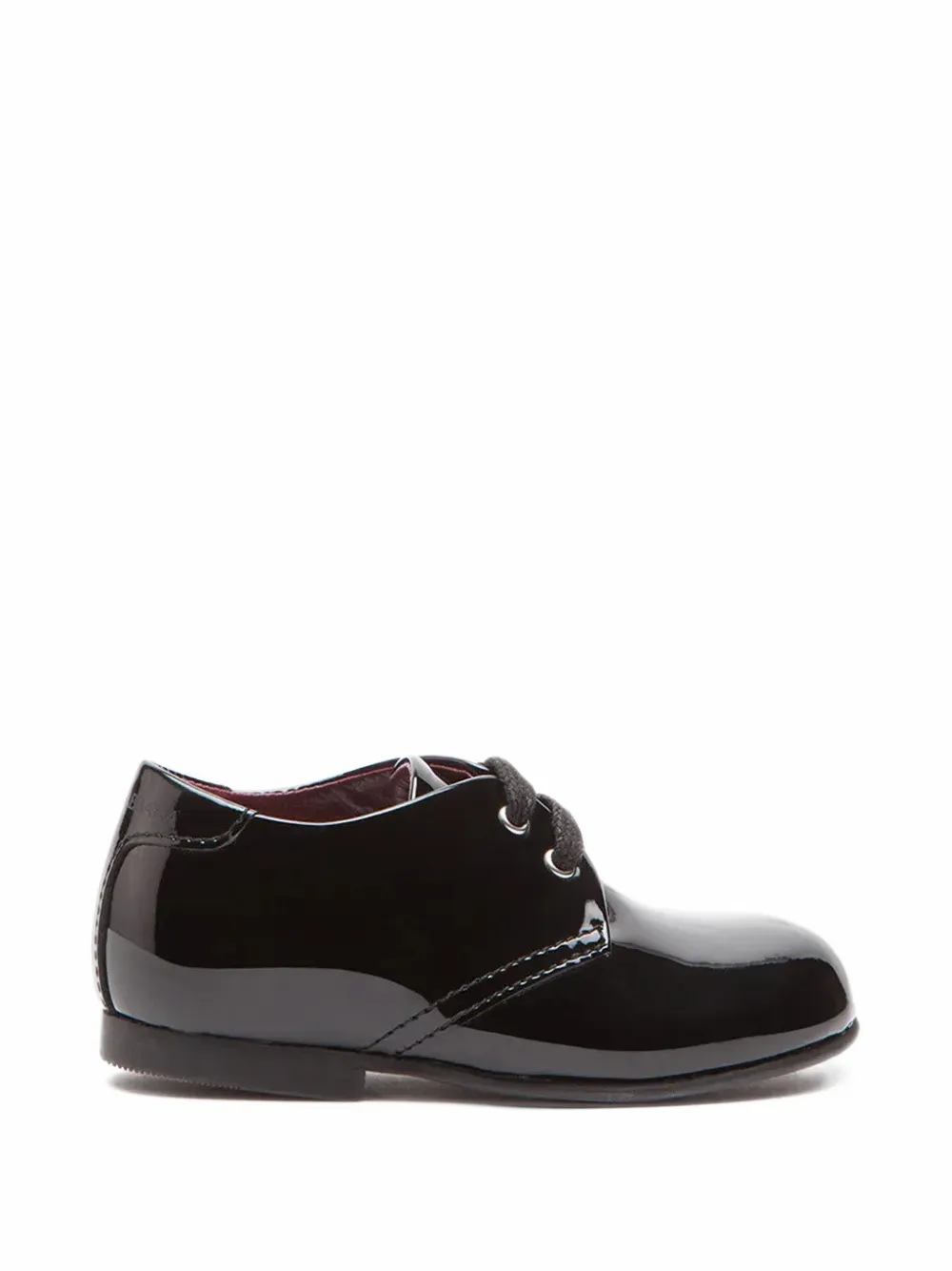 Dolce & Gabbana Kids patent-leather derby shoes with logo - Schwarz