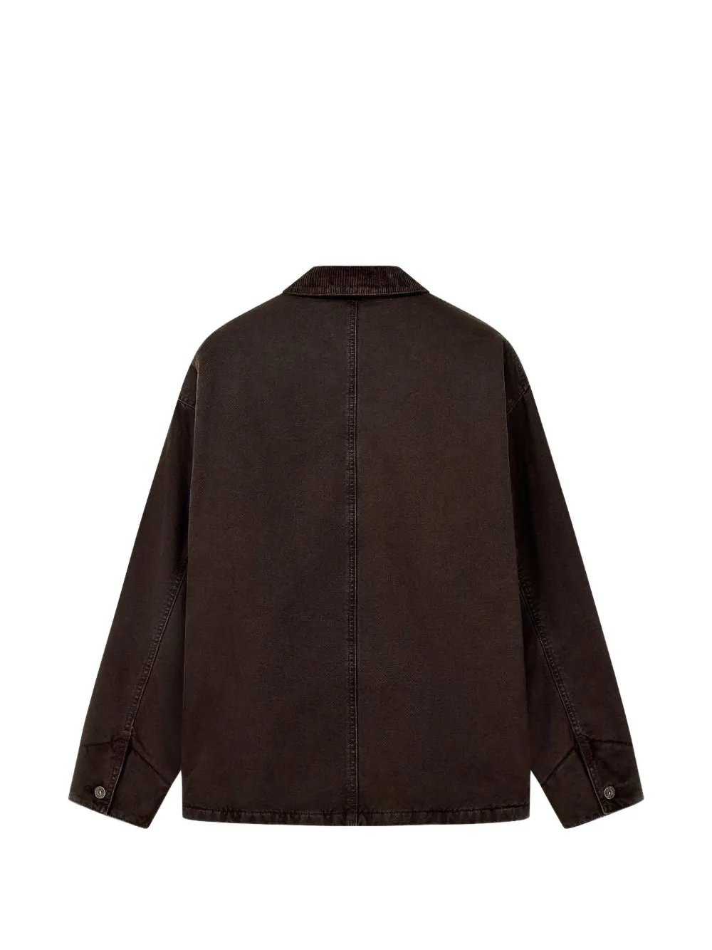 Emporio Armani cotton caban-coat with a corduroy collar and patch pockets Bruin