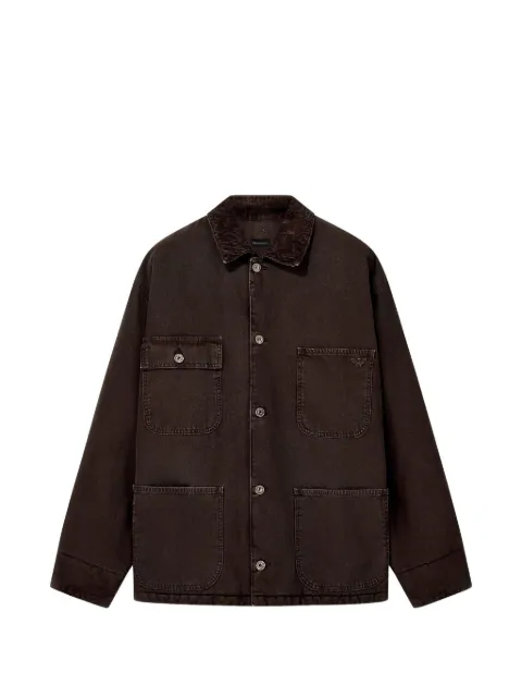 Emporio Armani cotton caban-coat with a corduroy collar and patch pockets