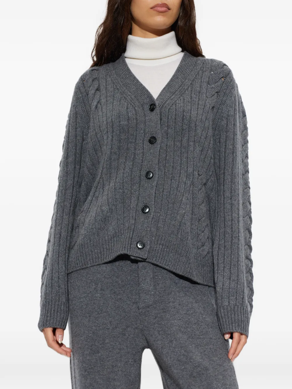 Lisa Yang Leire cable-knit cardigan Grijs