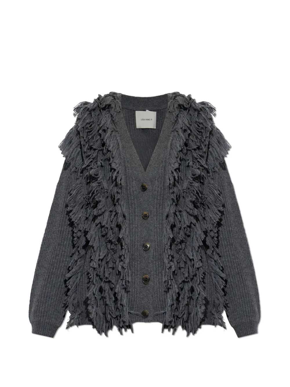 Lisa Yang Soreia fringe-trimmed cardigan - Grau