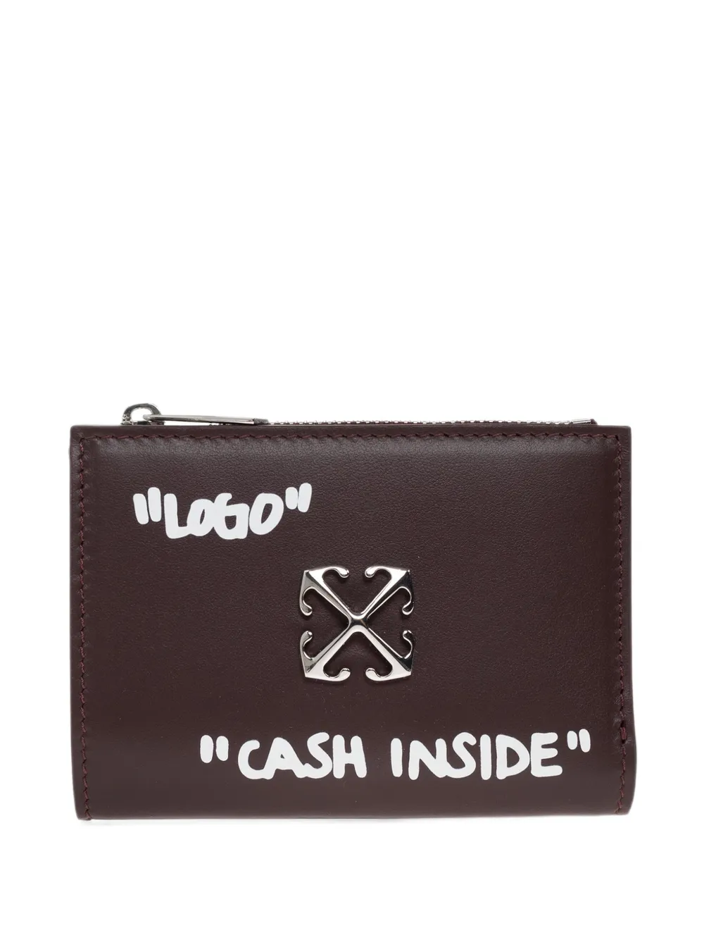 Off-White Arrows-motif leather wallet - Marrone