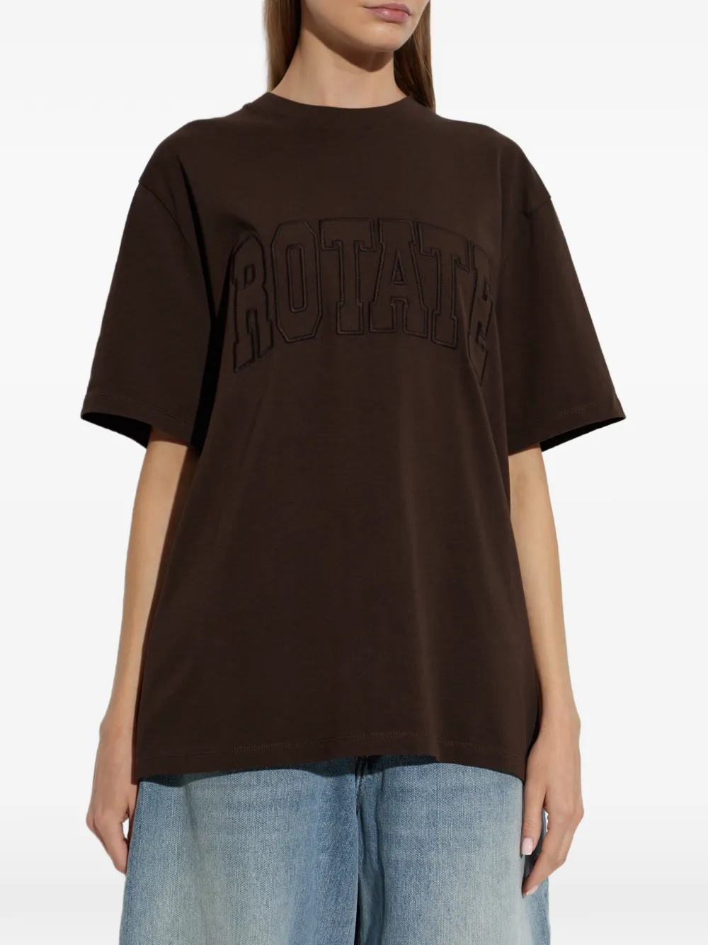 ROTATE BIRGER CHRISTENSEN Jersey oversized T-shirt Bruin
