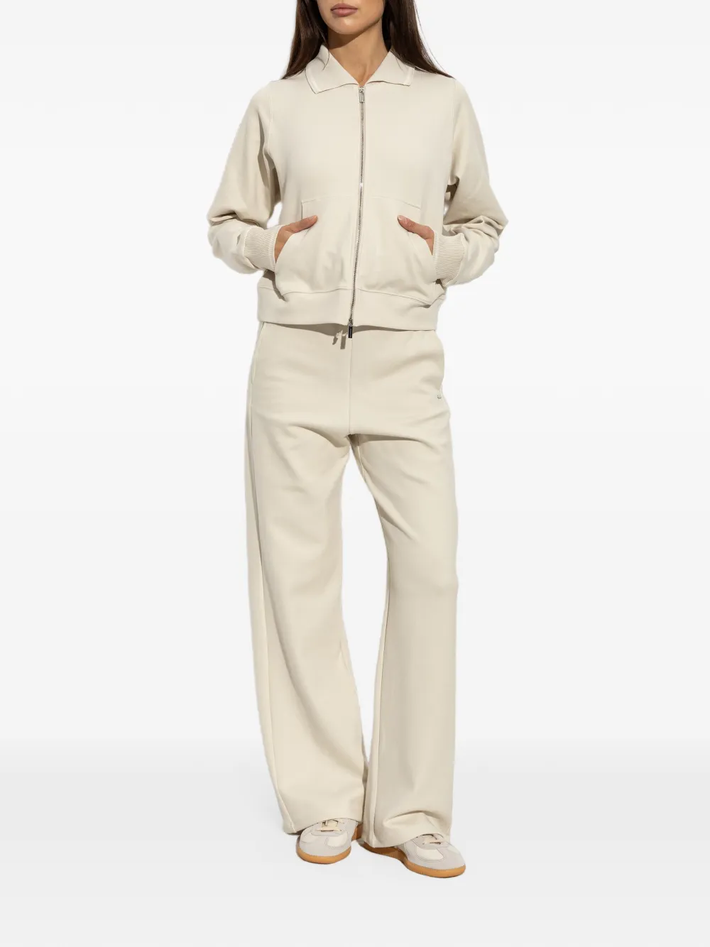 Paul & Shark Zip-up Sweatshirt And Track Pants Set In White