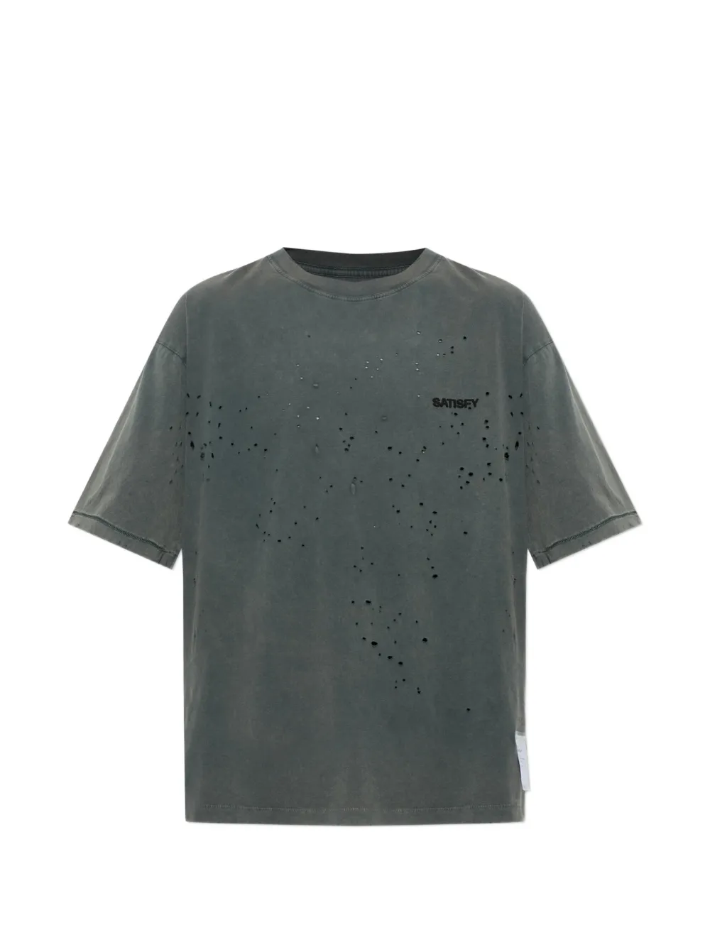 Satisfy MothTech™ distressed logo-print T-shirt - Schwarz