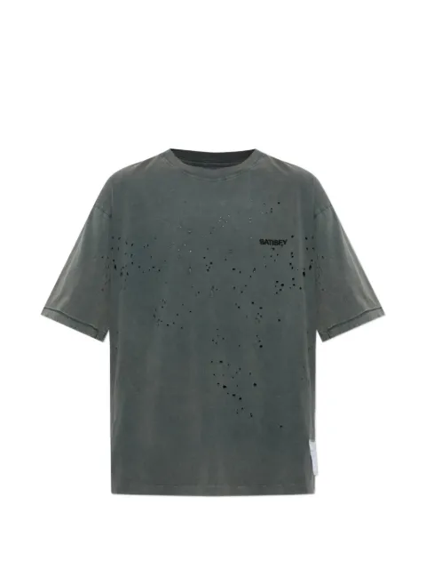 Satisfy MothTech™ distressed logo-print T-shirt