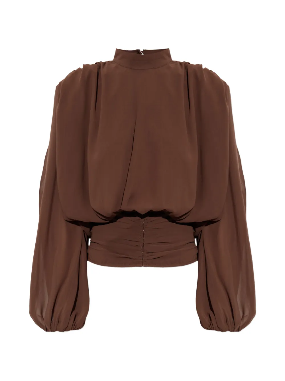 ROTATE BIRGER CHRISTENSEN LS pleated blouse brown - Braun