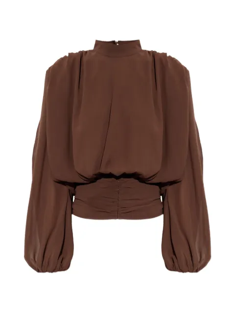 ROTATE BIRGER CHRISTENSEN blouse plissée LS marron