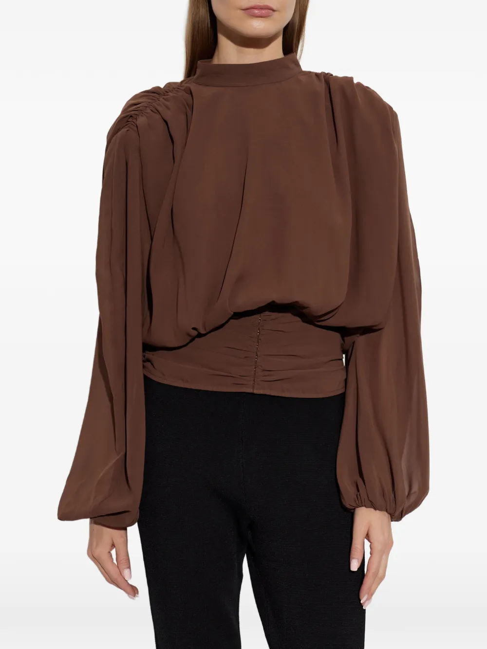 ROTATE BIRGER CHRISTENSEN Geplooide blouse Bruin