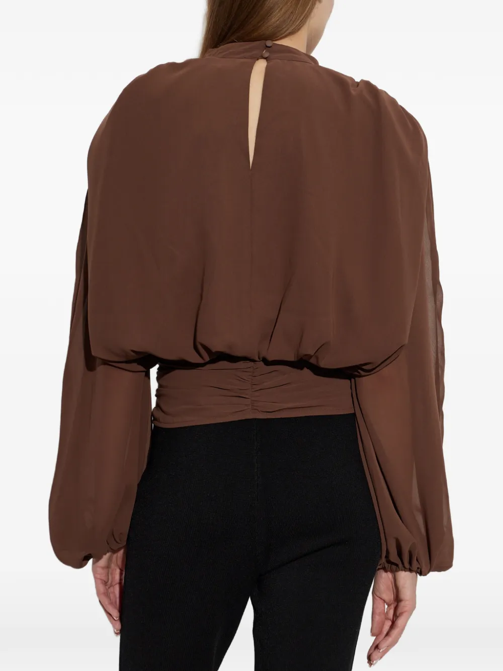 ROTATE BIRGER CHRISTENSEN Geplooide blouse Bruin
