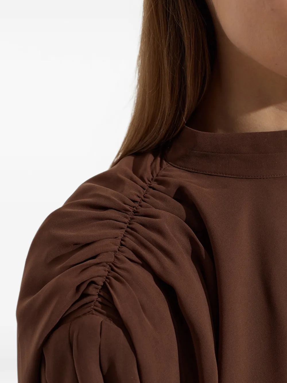 ROTATE BIRGER CHRISTENSEN Geplooide blouse Bruin