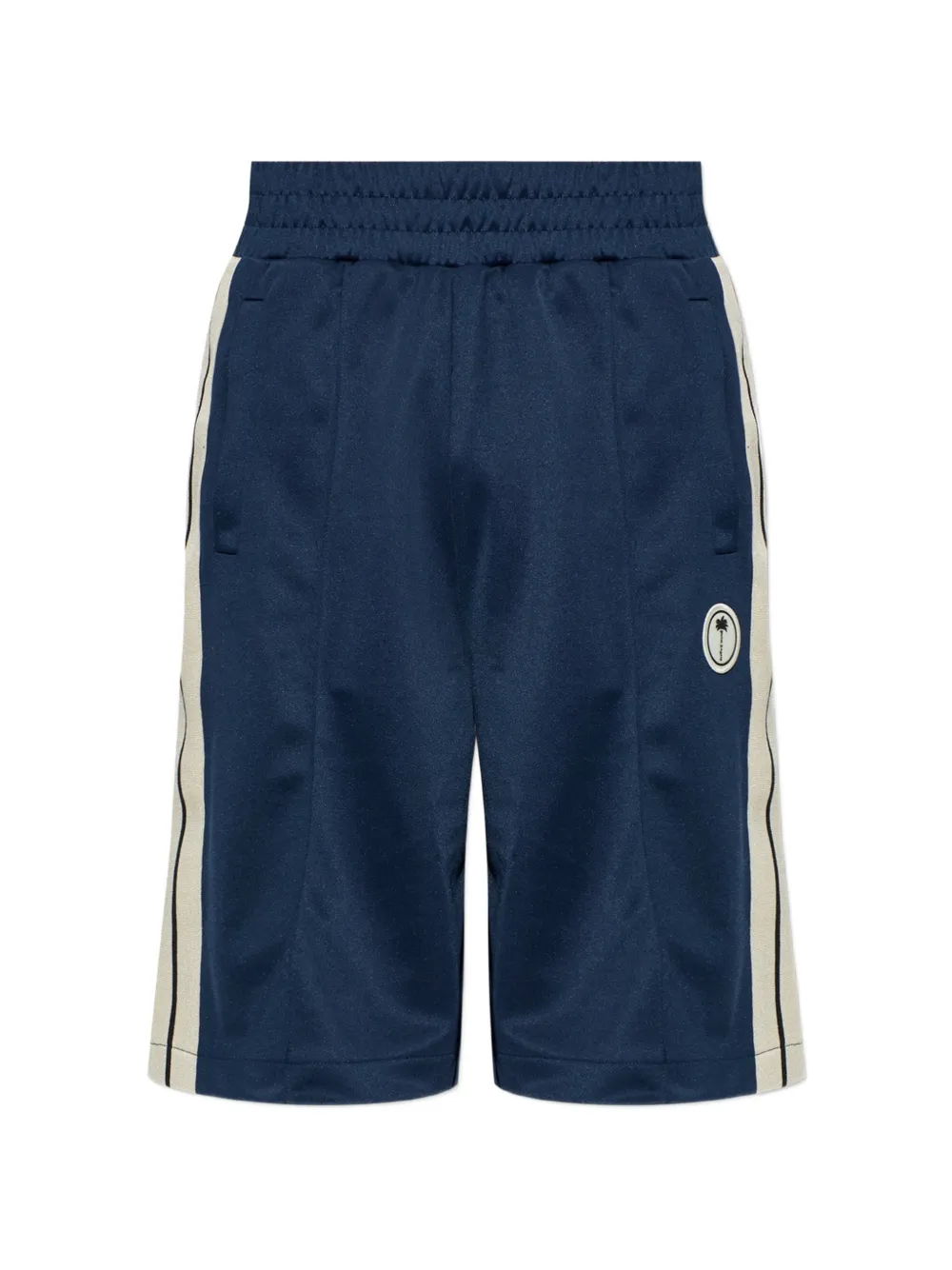 Palm Angels side-stripe logo-patch shorts - Blu
