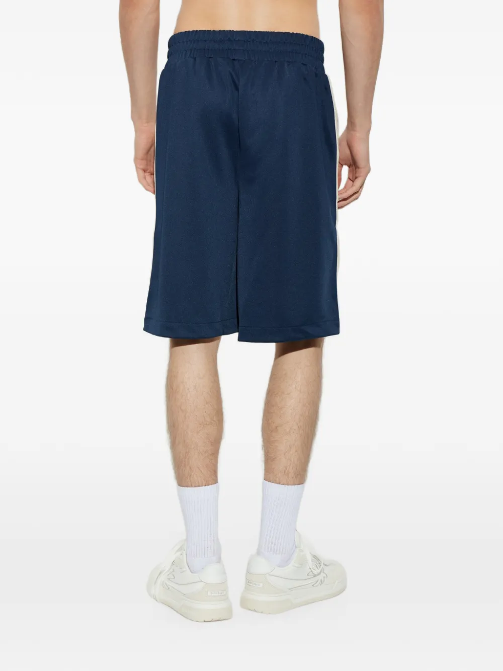 Palm Angels side-stripe logo-patch shorts Blauw