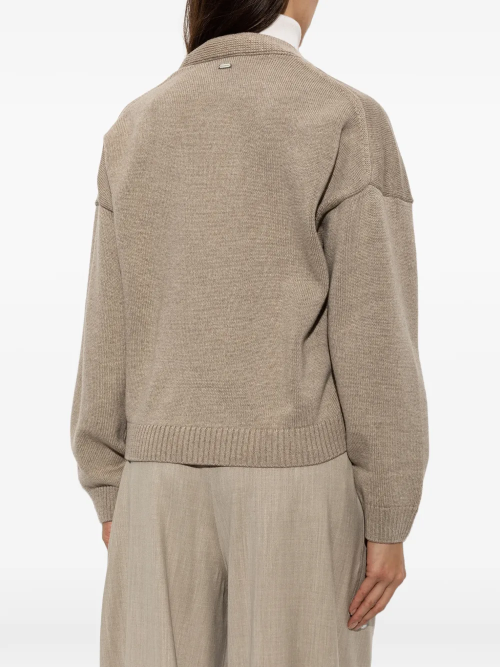 Paul & Shark patch-pocket wool cardigan Beige