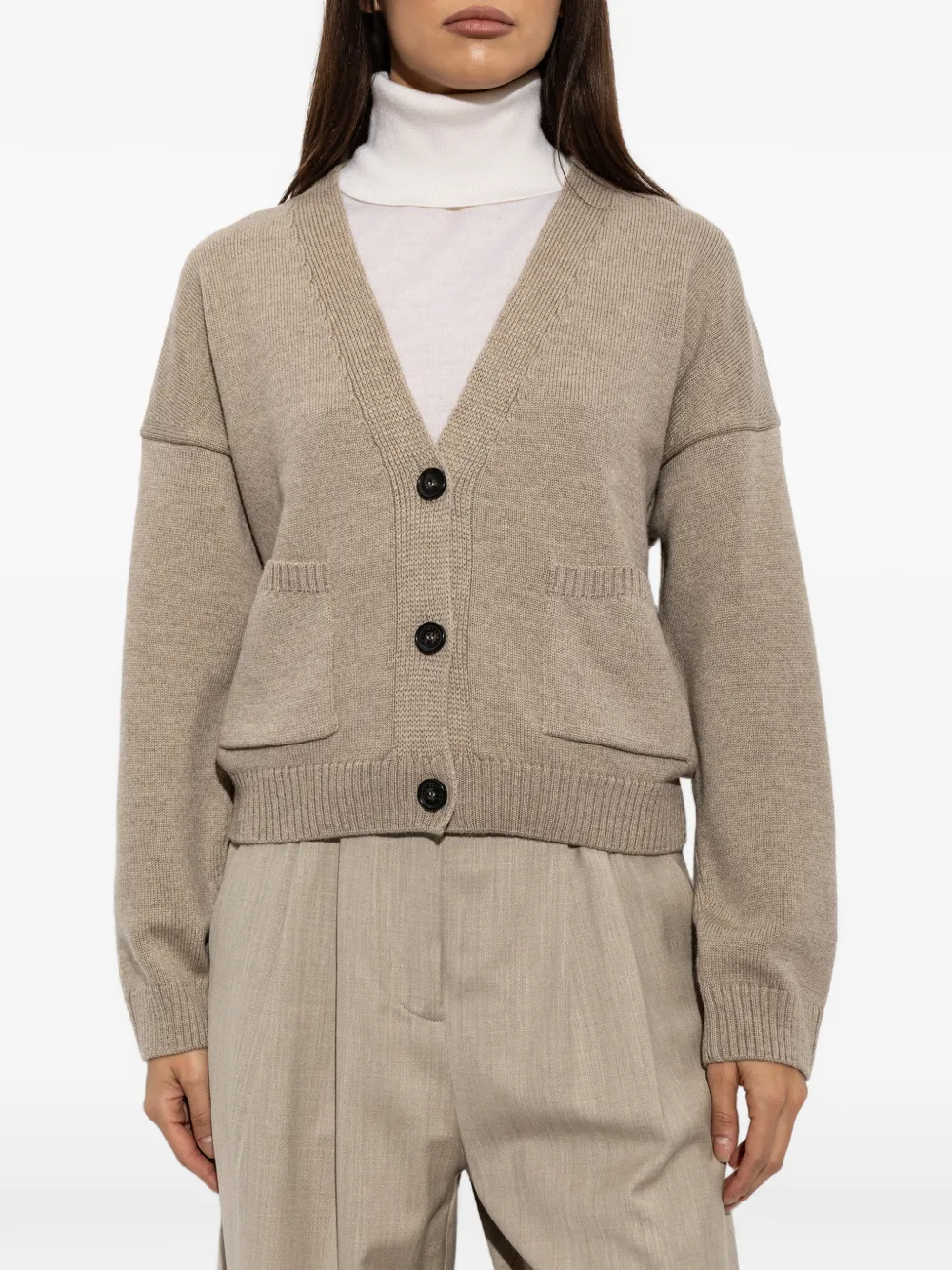 Paul & Shark patch-pocket wool cardigan Beige