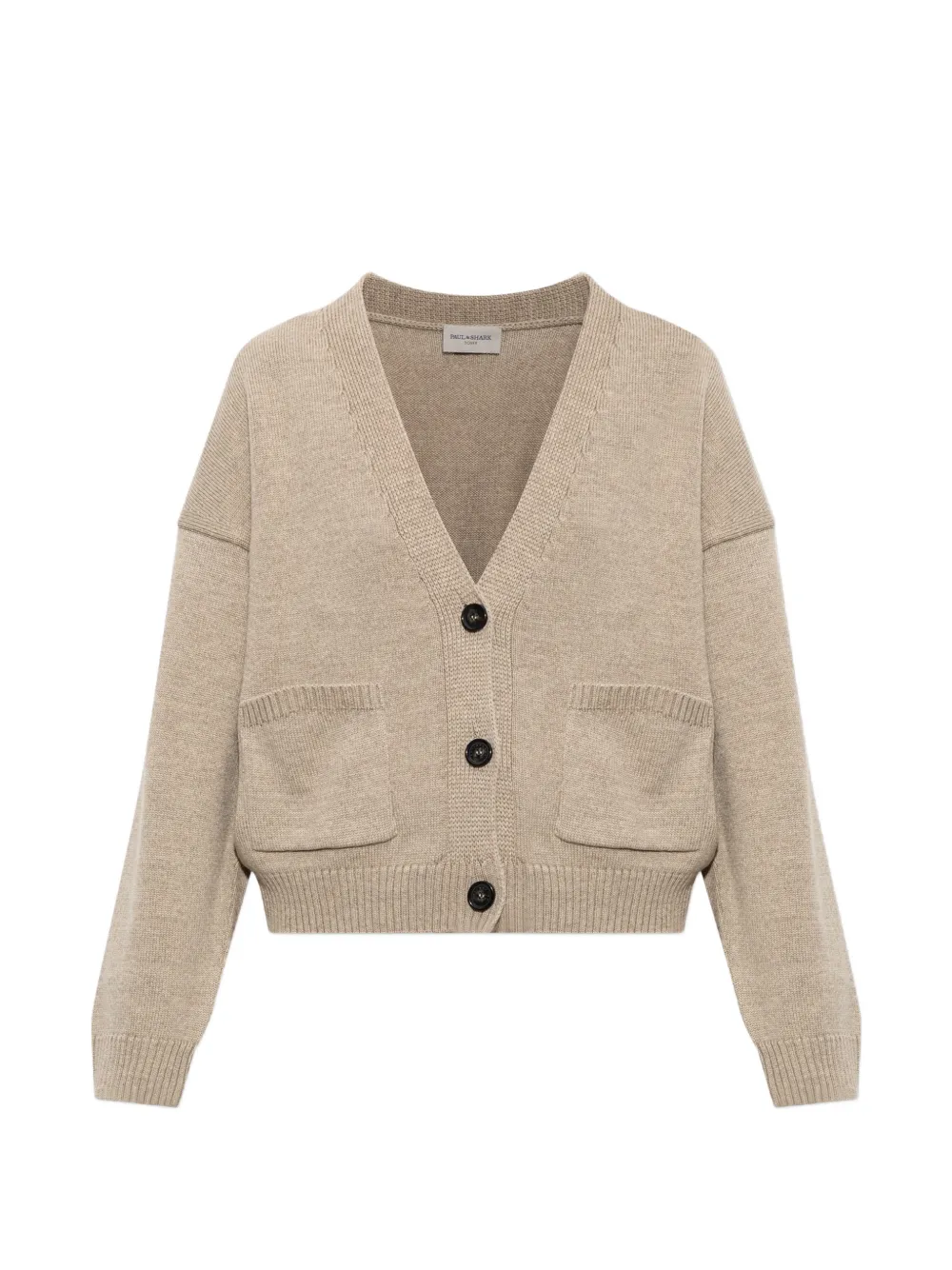 Paul & Shark Patch-pocket Wool Cardigan In Neutral