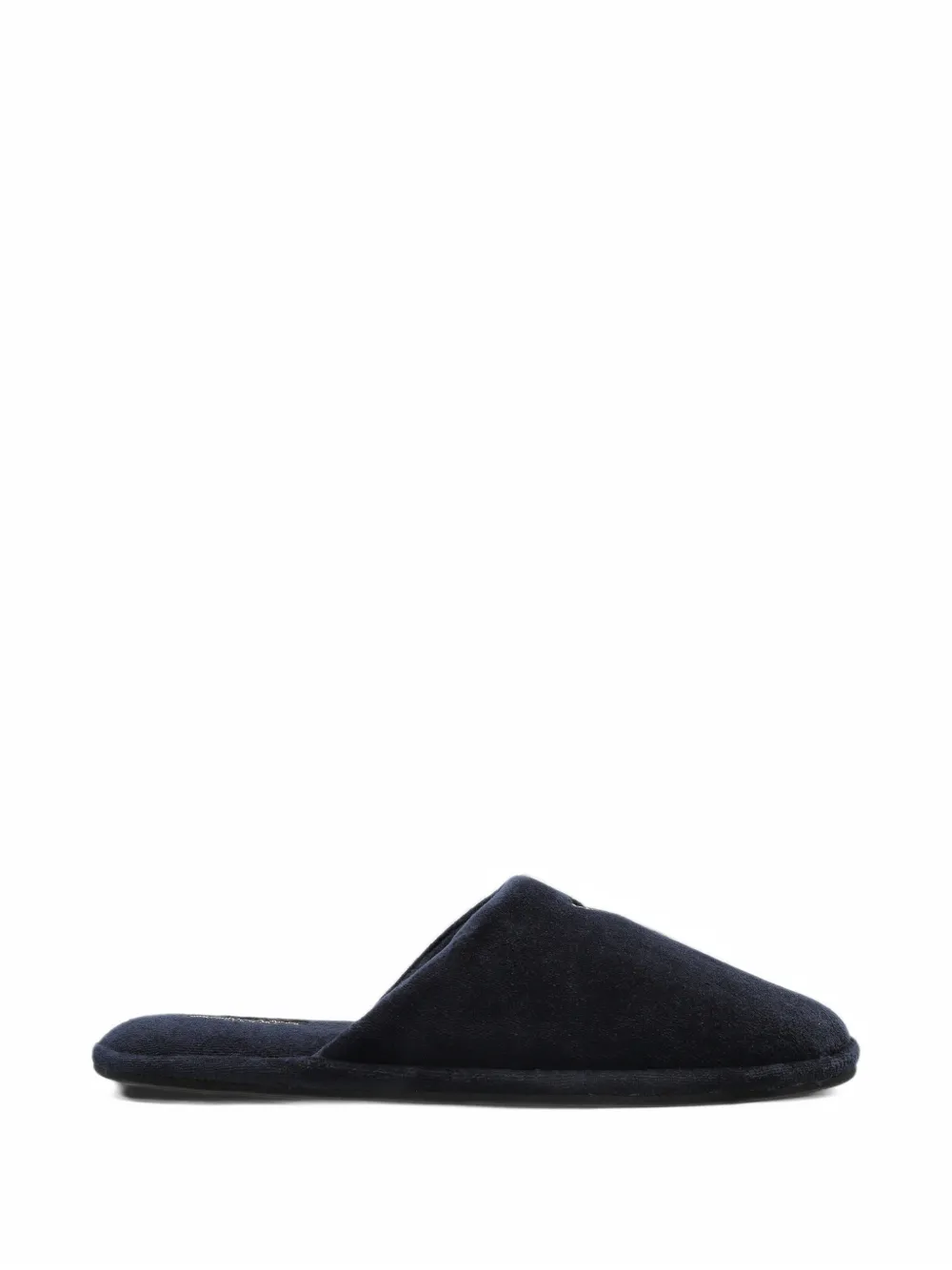 Emporio Armani slip-on slippers in chenille with embroidered logo - Blau