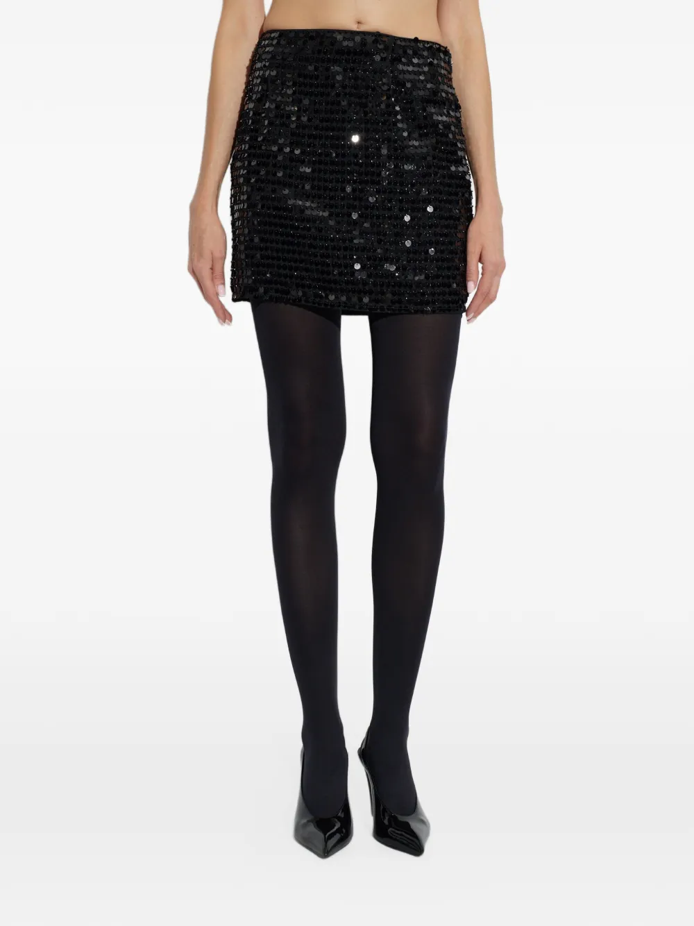 ROTATE BIRGER CHRISTENSEN sequin-embellished skirt Zwart