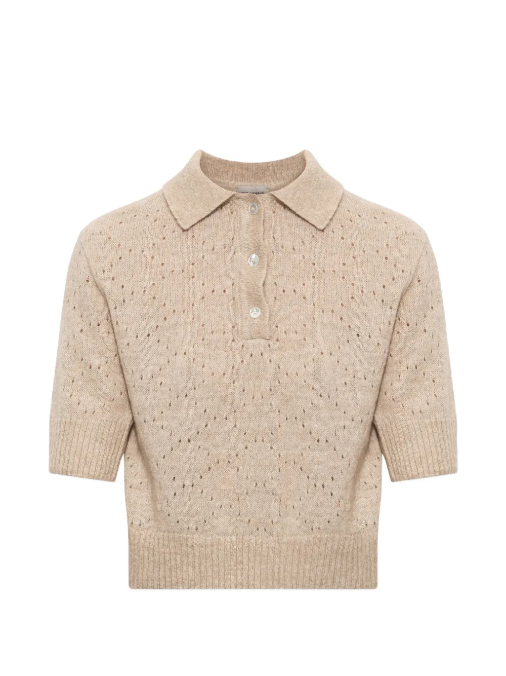 Paul & Shark Perforated-knit Polo Top In Animal Print