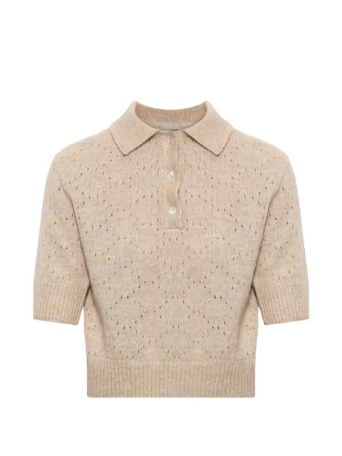 Paul & Shark perforated-knit polo top