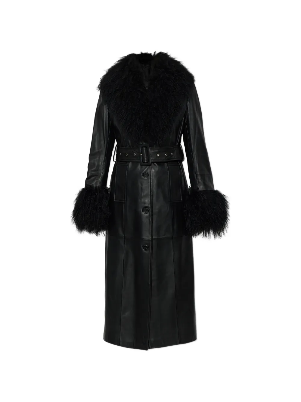 STAND STUDIO Monica leather coat Zwart