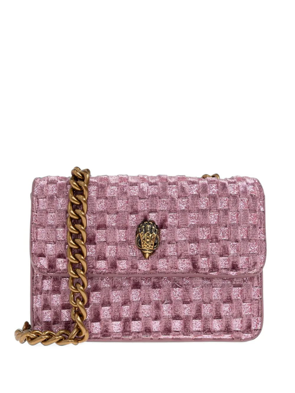 Kurt Geiger London mini Kensington woven-effect shoulder bag - Rosa