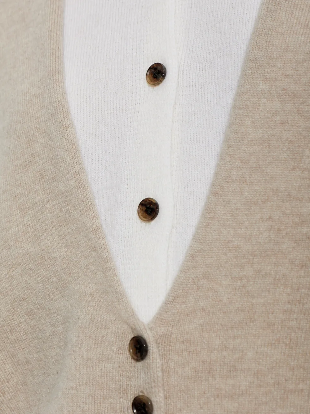 Lisa Yang Vani layered-effect button-down cardigan Beige