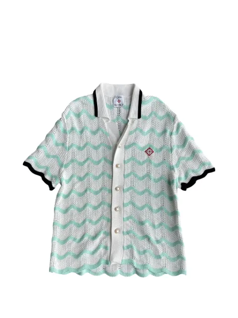 Casablanca Gradient Wave crochet shirt