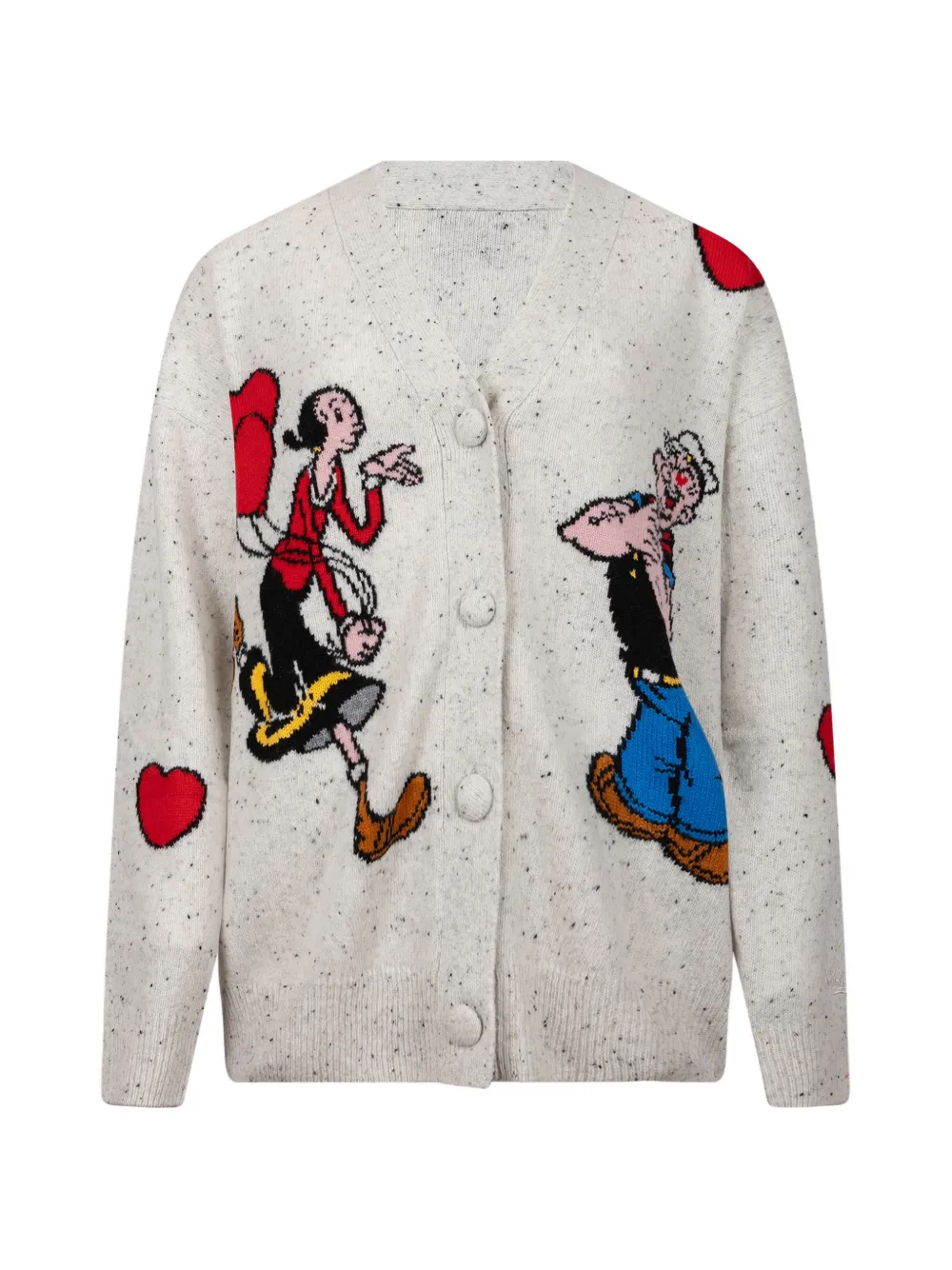 MC2 Saint Barth Sasi Popeye-intarsia flecked cardigan Grijs