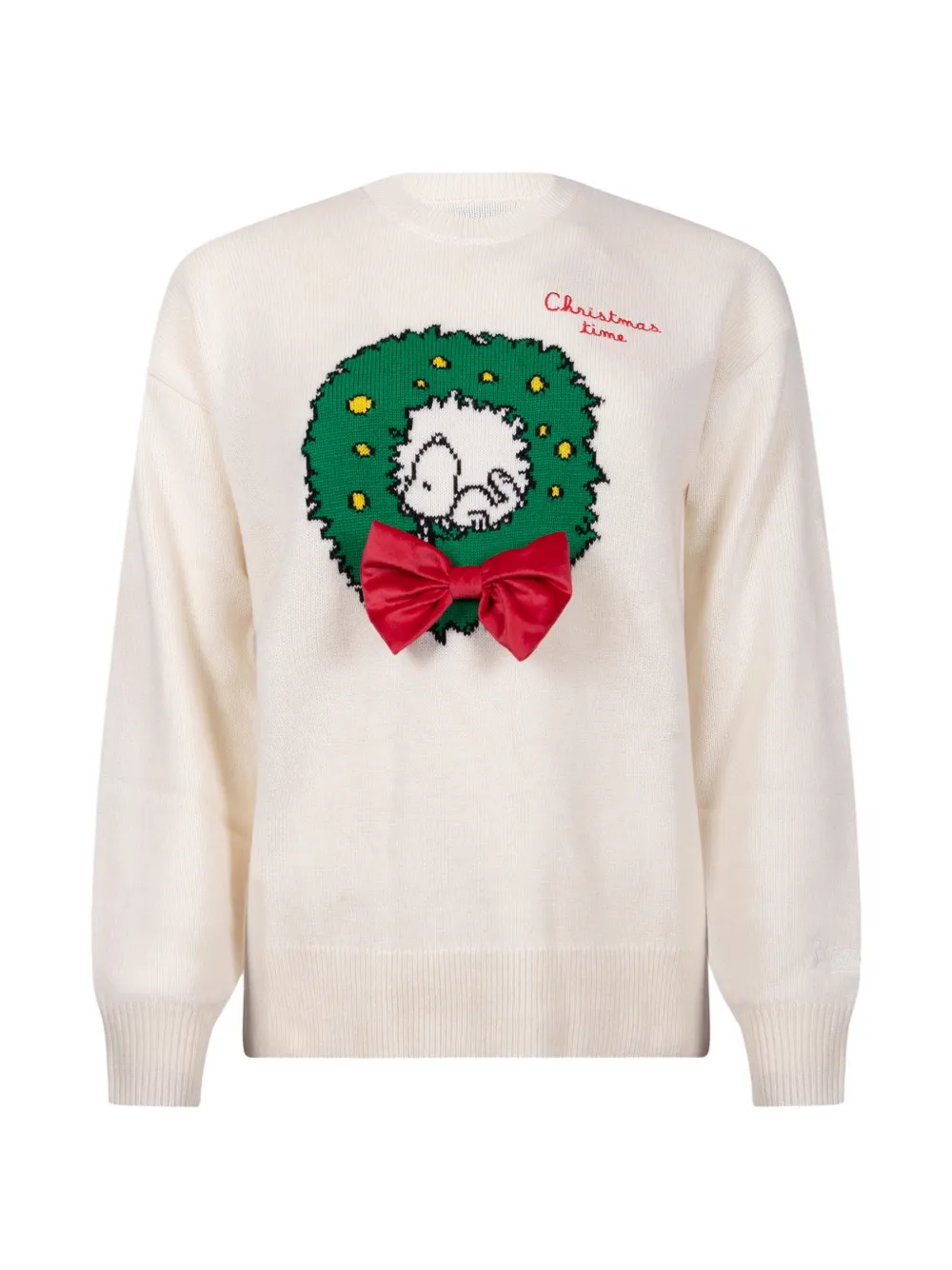 MC2 Saint Barth bow-embellished Snoopy sweater Beige