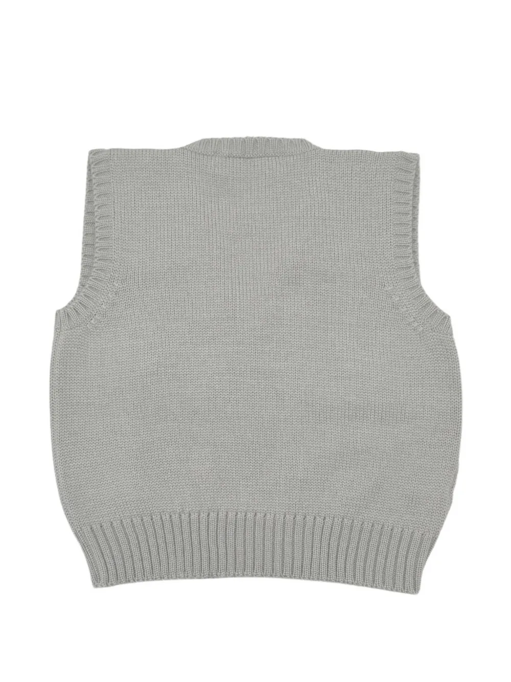La Stupenderia diamond-knit embroidered vest Grijs