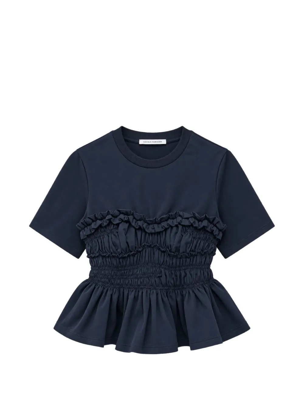Cecilie Bahnsen ruched peplum T-shirt Blauw