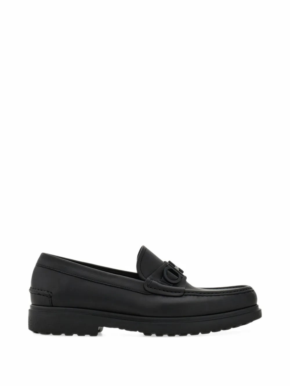 Ferragamo loafer with gancini buckle - Black