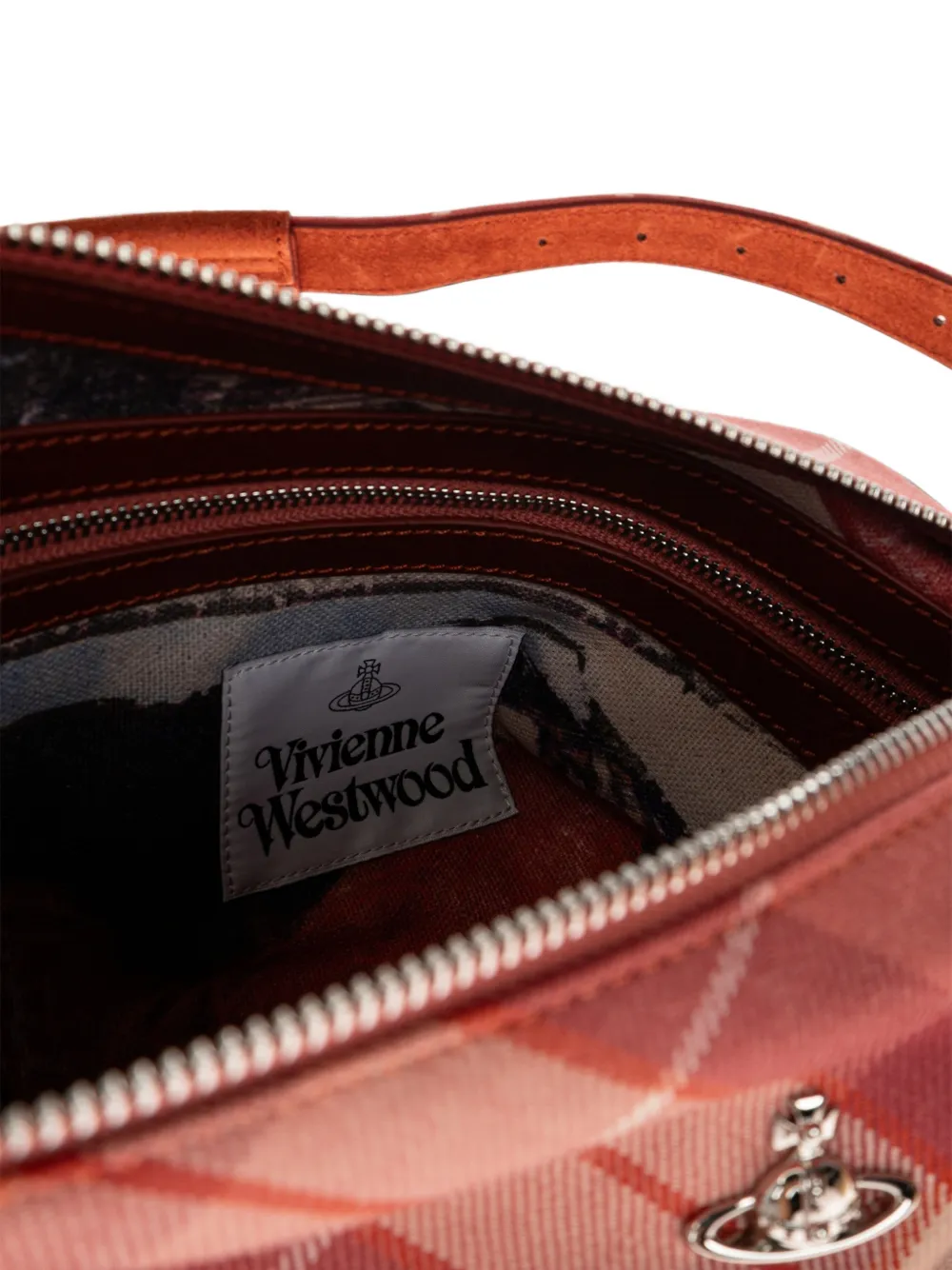 Vivienne Westwood Emma tartan shoulder bag Rood